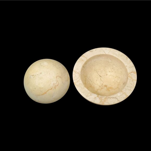 White Marble Mortar & Pestle Set Herbs Spice Grinder Pill Crusher Mushroom Shape - Picture 9 of 10